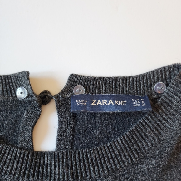 Zara Knit Sweater Dark Grey Medium - Picture 13 of 14